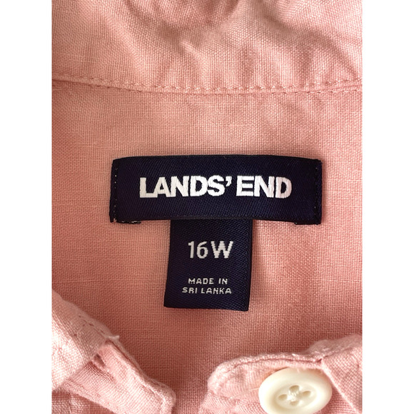 Land's End Womens Shirt Dress Size 16W Linen Blend Sleeveless Pockets - Picture 8 of 8